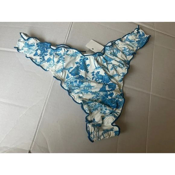 Apricot Lane Women’s Swim Ruffle Cheeky Bikini Bottom Floral sz L NWT! - Picture 2 of 5